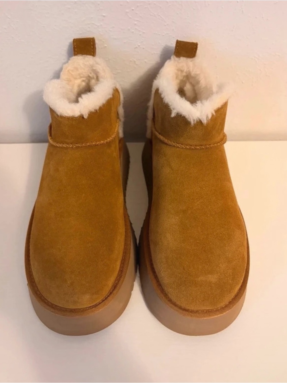 Koolaburra Chestnut Suede Shearling Lined Slip-On Slippers